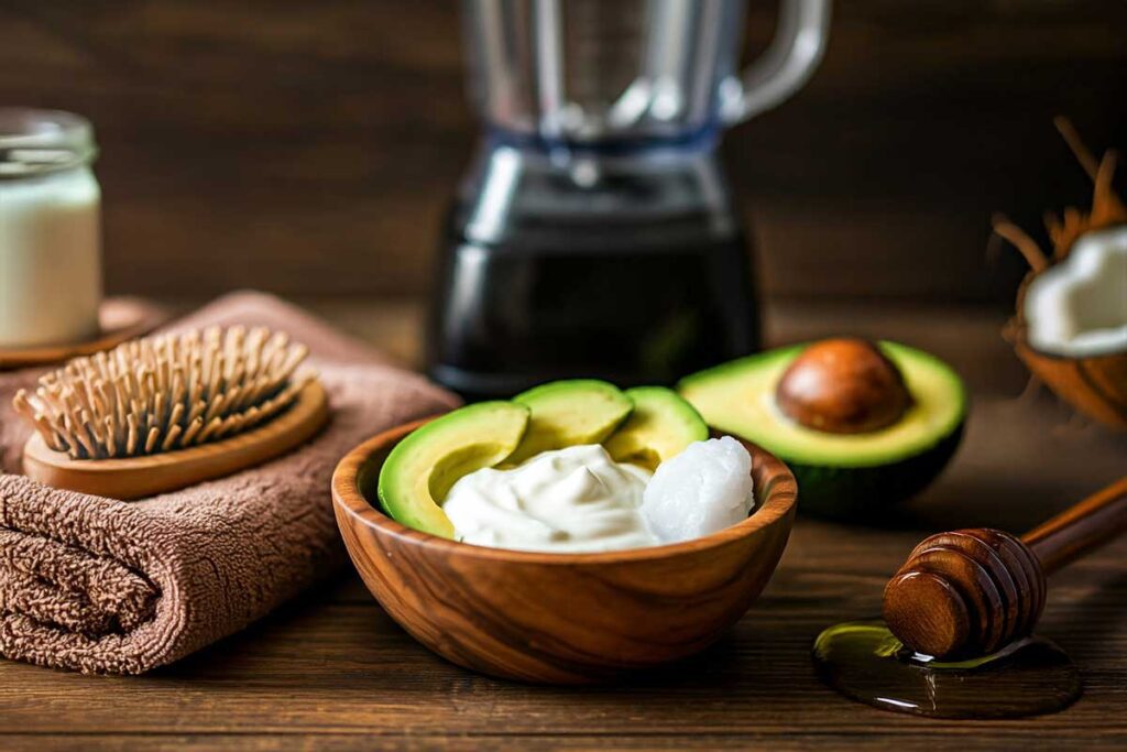 Avocado Kokosnuss Haarmaske aus Avocado, Kokosöl, Honig & Joghurt